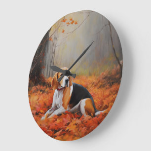 Beagle in herfst laat Herfst inspireren Grote Klok