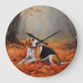 Beagle in herfst laat Herfst inspireren Grote Klok (Voorkant)