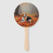 Beagle in herfst laat Herfst inspireren Handwaaier (Voorkant)