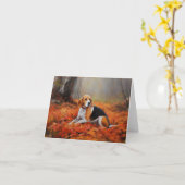 Beagle in herfst laat Herfst inspireren Kaart (Gele Bloem)