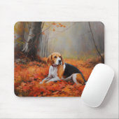 Beagle in herfst laat Herfst inspireren Muismat (Met muis)