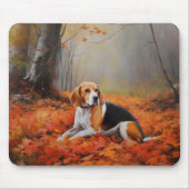 Beagle in herfst laat Herfst inspireren Muismat (Voorkant)