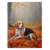 Beagle in herfst laat Herfst inspireren Notitieboek (Voorkant)