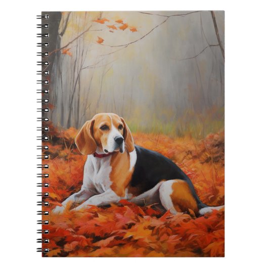 Beagle in herfst laat Herfst inspireren Notitieboek (Voorkant)