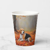 Beagle in herfst laat Herfst inspireren Papieren Bekers (Achterkant)