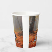 Beagle in herfst laat Herfst inspireren Papieren Bekers (Links)