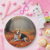 Beagle in herfst laat Herfst inspireren Papieren Bordje (Feest)