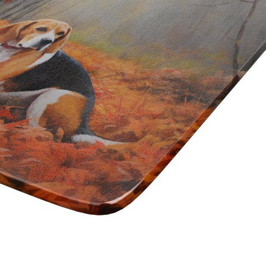 Beagle in herfst laat Herfst inspireren Snijplank (Hoek)
