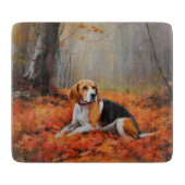 Beagle in herfst laat Herfst inspireren Snijplank (Voorkant)