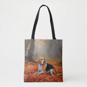 Beagle in herfst laat Herfst inspireren Tote Bag