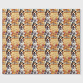 Beagle in herfstbladeren Thanksgiving kunst Cadeaupapier (Vlak)