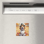 Beagle in herfstbladeren Thanksgiving kunst Magneet (Insitu (Vaatwasser))