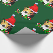 Beagle in Kerstmis in Santa Hat Cadeaupapier (Hoek)