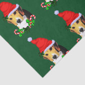 Beagle in Kerstmis in Santa Hat Tissuepapier (Detail)