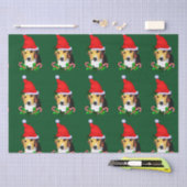 Beagle in Kerstmis in Santa Hat Tissuepapier (Craft)