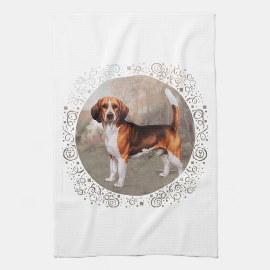 Beagle in landelijke omgeving theedoek (Verticaal)