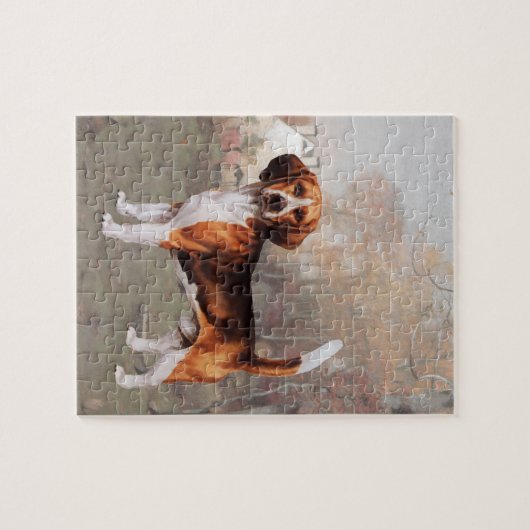 Beagle in landinstellingen legpuzzel (Horizontaal)