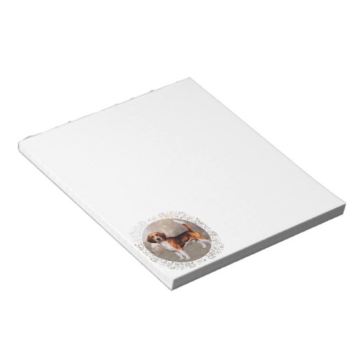 Beagle in landinstellingen notitieblok (Schuin)