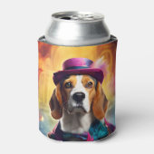 Beagle in levendig kostuum blikjeskoeler (Blikje Voorkant)