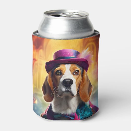 Beagle in levendig kostuum blikjeskoeler (Blikje Voorkant)