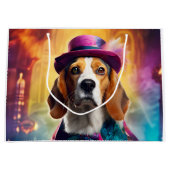 Beagle in levendig kostuum groot cadeauzakje (Voorkant)