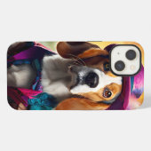 Beagle in levendig kostuum iPhone hoesje (Achterkant horizontaal)