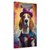 Beagle in levendig kostuum klembord (Rechts)