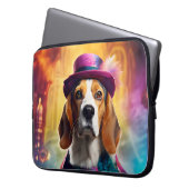 Beagle in levendig kostuum laptop sleeve (Voorkant Links)