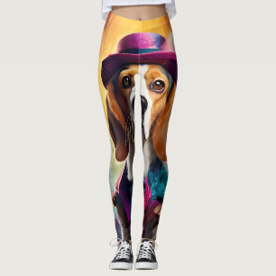 Beagle in levendig kostuum leggings