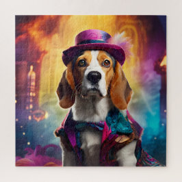 Beagle in levendig kostuum legpuzzel