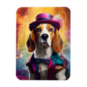 Beagle in levendig kostuum magneet (Verticaal)