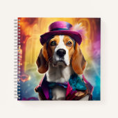 Beagle in levendig kostuum notitieboek (Voorkant)