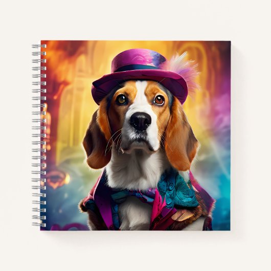 Beagle in levendig kostuum notitieboek (Voorkant)