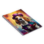 Beagle in levendig kostuum notitieboek (Rechterzijde)