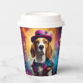 Beagle in levendig kostuum papieren bekers (Voorkant)
