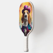 Beagle in levendig kostuum pickleball paddle (Links)