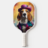 Beagle in levendig kostuum pickleball paddle (Voorkant)