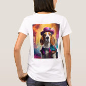Beagle in levendig kostuum t-shirt (Achterkant)