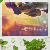 Beagle in levendig kostuum theedoek (Gevouwen)