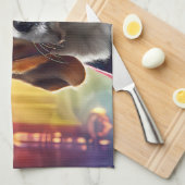 Beagle in levendig kostuum theedoek (Quarter Fold)