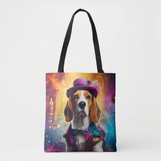 Beagle in levendig kostuum tote bag (Voorkant)