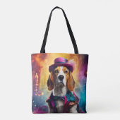 Beagle in levendig kostuum tote bag (Achterkant)