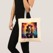 Beagle in levendig kostuum tote bag (Voorkant (product))