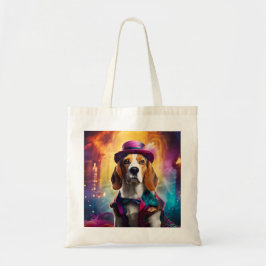 Beagle in levendig kostuum tote bag