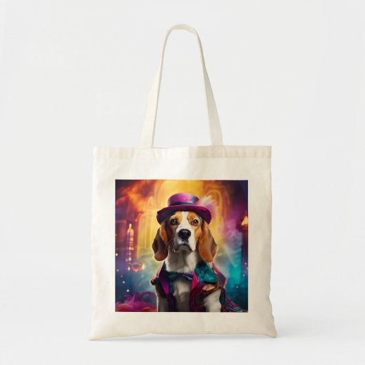 Beagle in levendig kostuum tote bag (Voorkant)