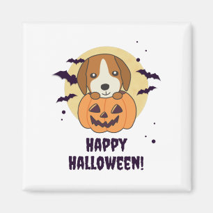 Beagle in pomkin Sweet Dogs Happy Halloween Magneet