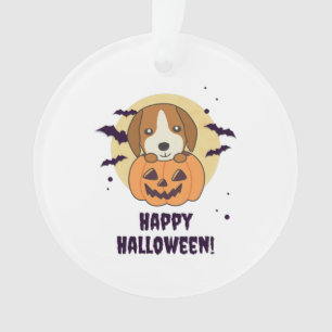 Beagle in pomkin Sweet Dogs Happy Halloween Ornament