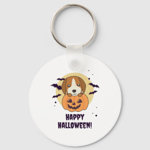 Beagle in pomkin Sweet Dogs Happy Halloween Sleutelhanger