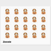 Beagle in pomkin Sweet Dogs Happy Halloween Vierkante Sticker (Vel)