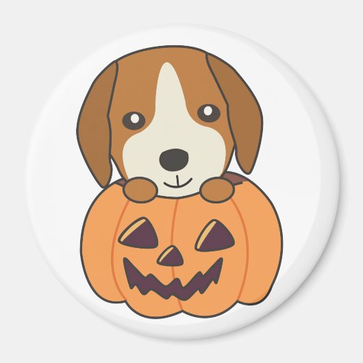 Beagle in pompoen zoete honden gelukkig Halloween  Magneet (Voorkant)